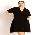 Mini Sweater Dress With Collar image number null