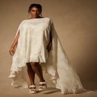 Bridal By Eloquii Mini Dress With Cape Overlay image number null