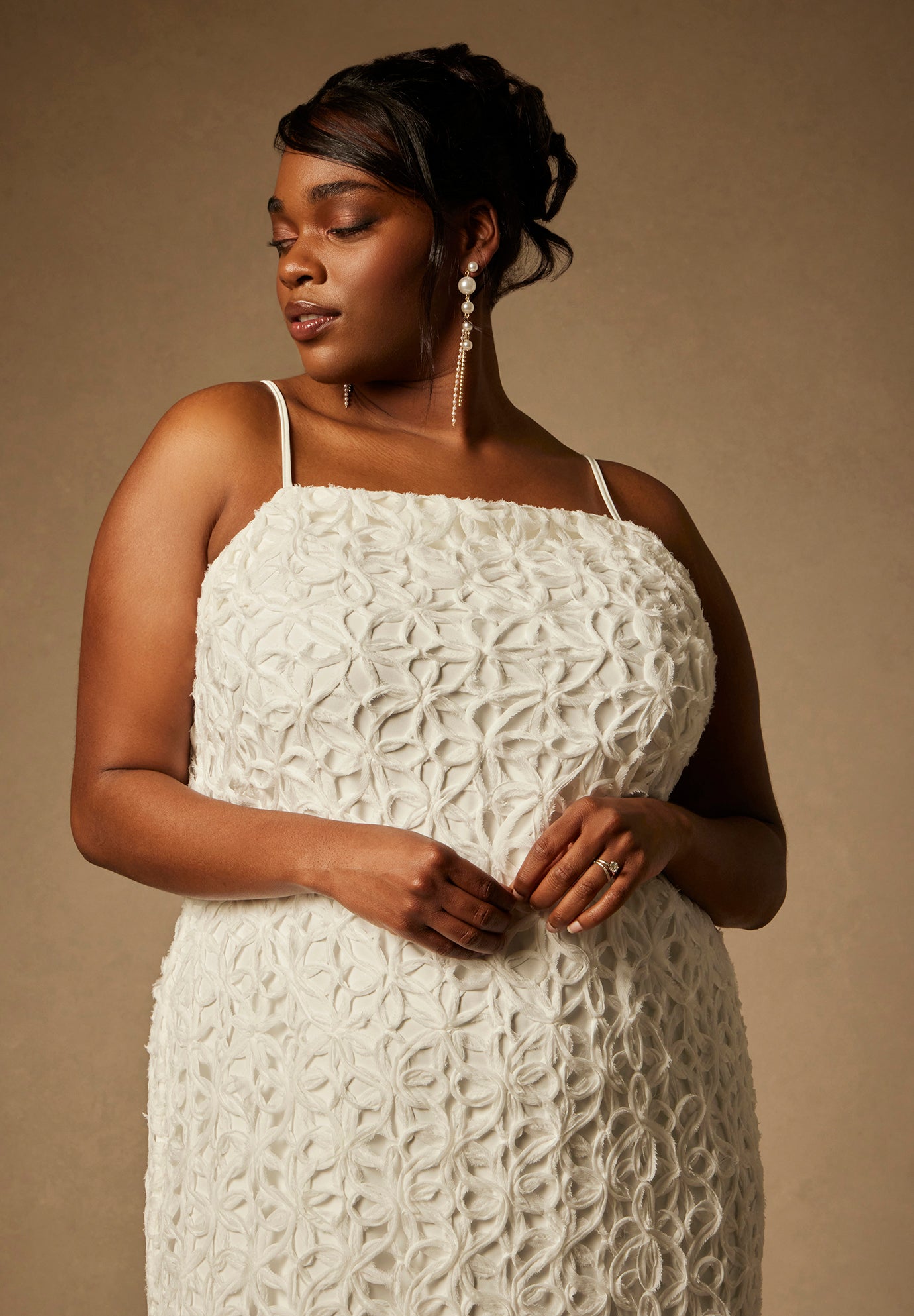 Bridal by ELOQUII Textural Shift Dress image number 2