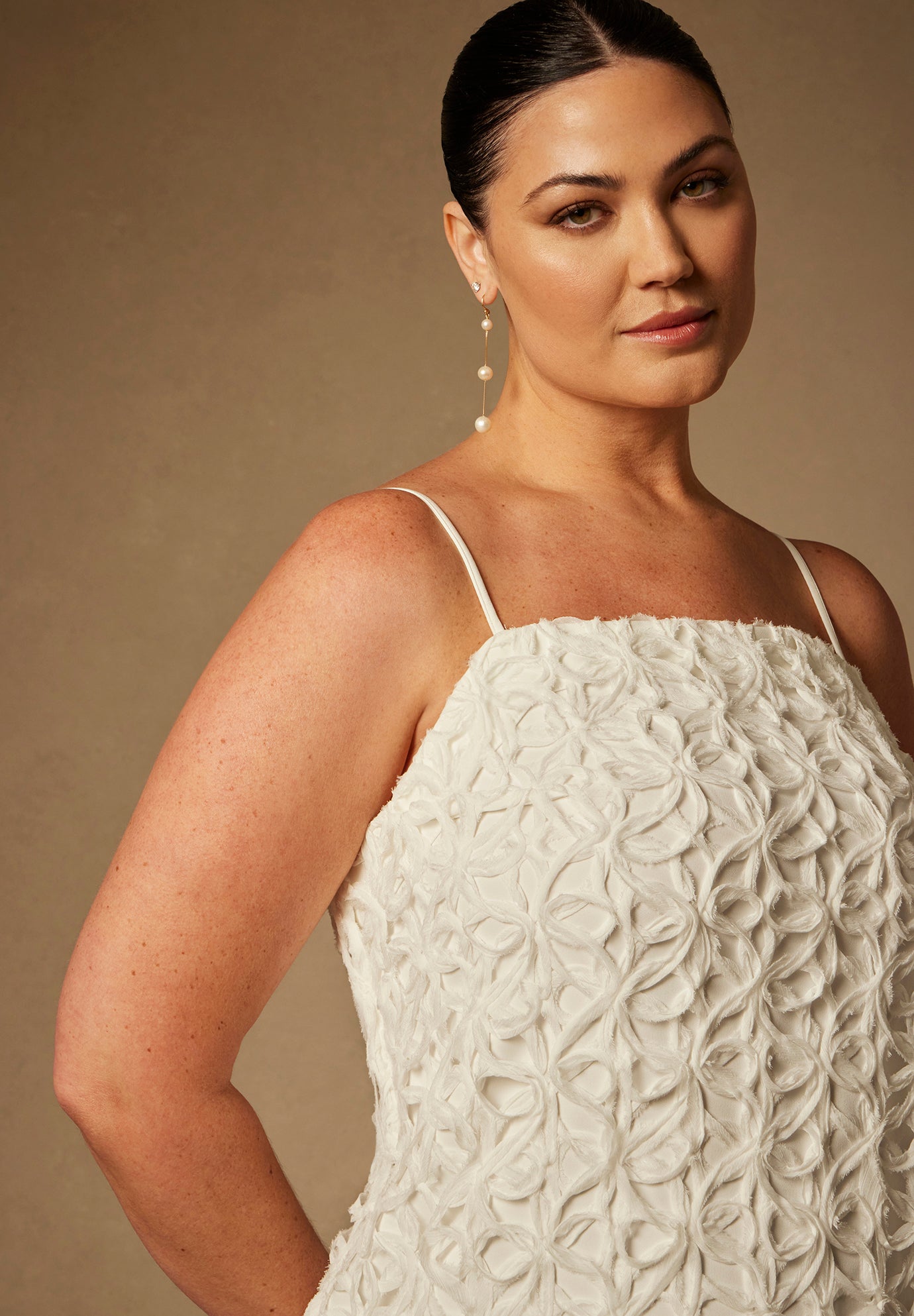 Bridal by ELOQUII Textural Shift Dress image number 5