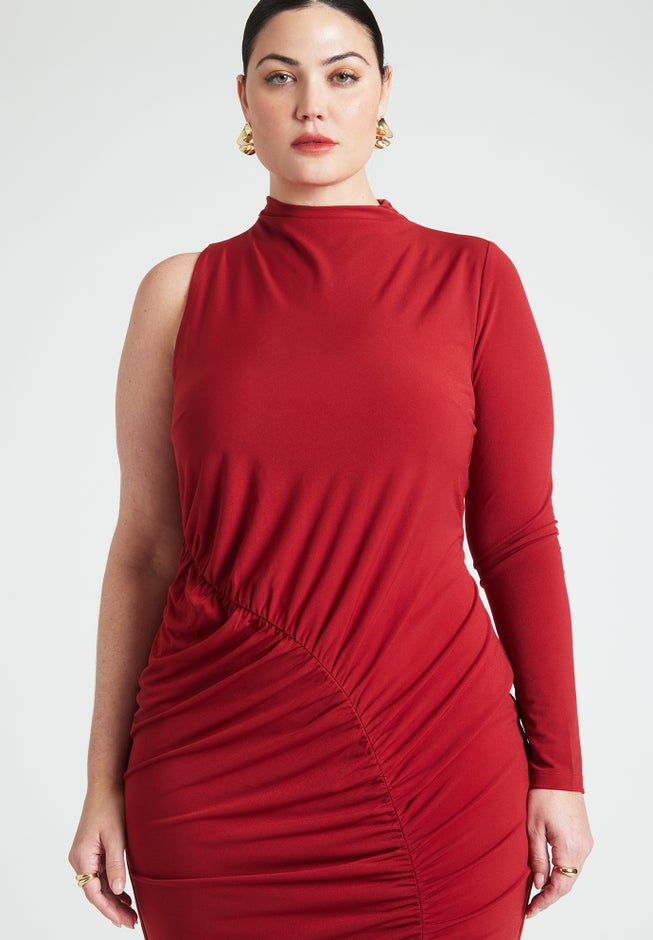 One Shoulder Dress With Slit image number null