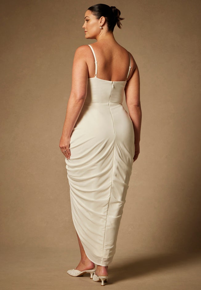 Bridal by ELOQUII Draped Dress With Cascade image number 4