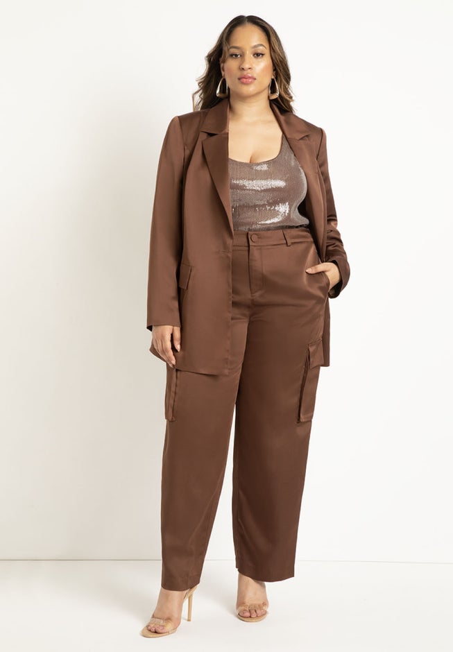 Oversized Satin Blazer image number 2