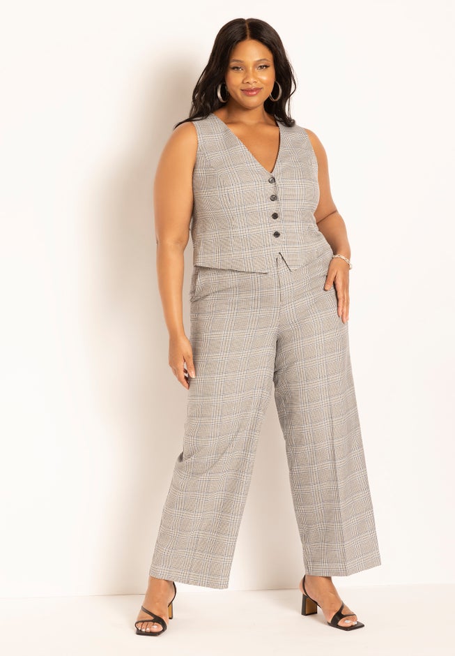 Windowpane Suit Vest image number null