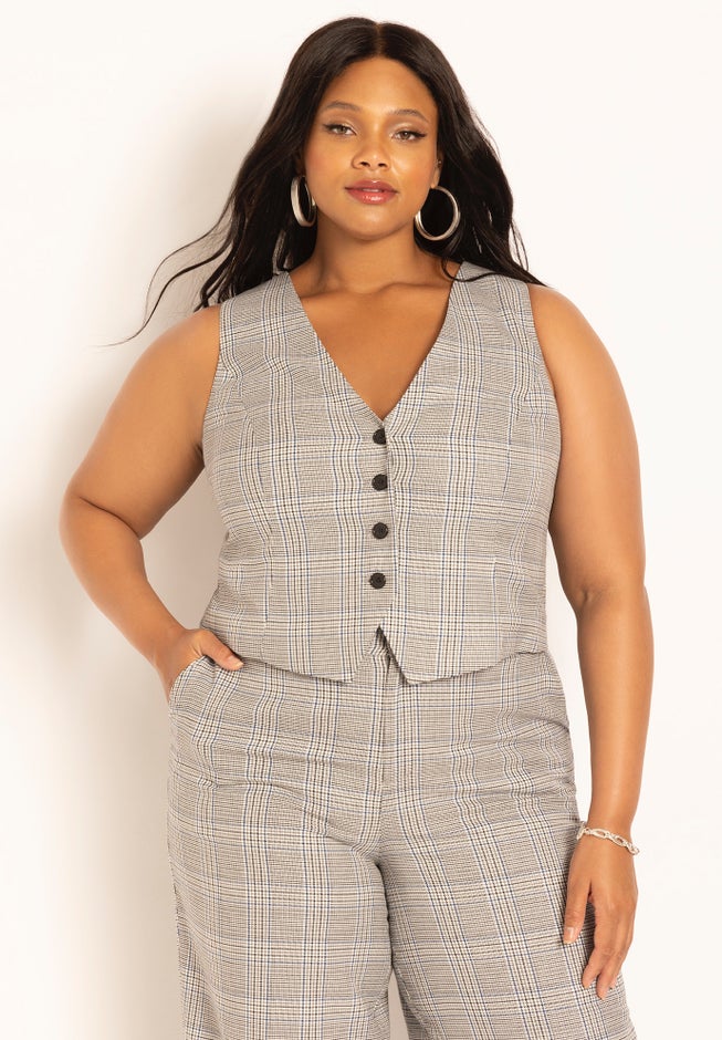 Windowpane Suit Vest image number null