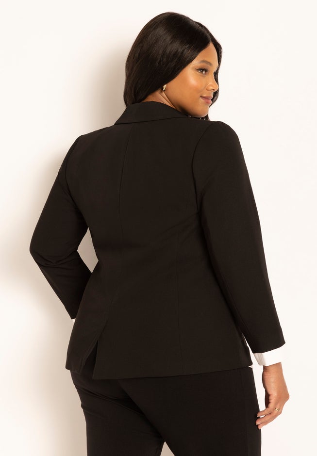 Contrast Hem Blazer image number null