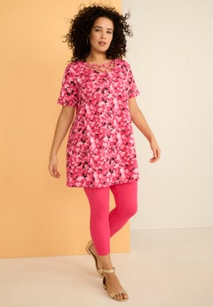 Ultimate Lattice Neck Short Sleeve Tunic
