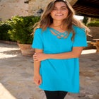 Ultimate Lattice Neck Short Sleeve Tunic image number null