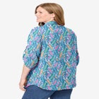 Pintucked Button Down Gauze Shirt image number null