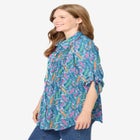 Pintucked Button Down Gauze Shirt image number null