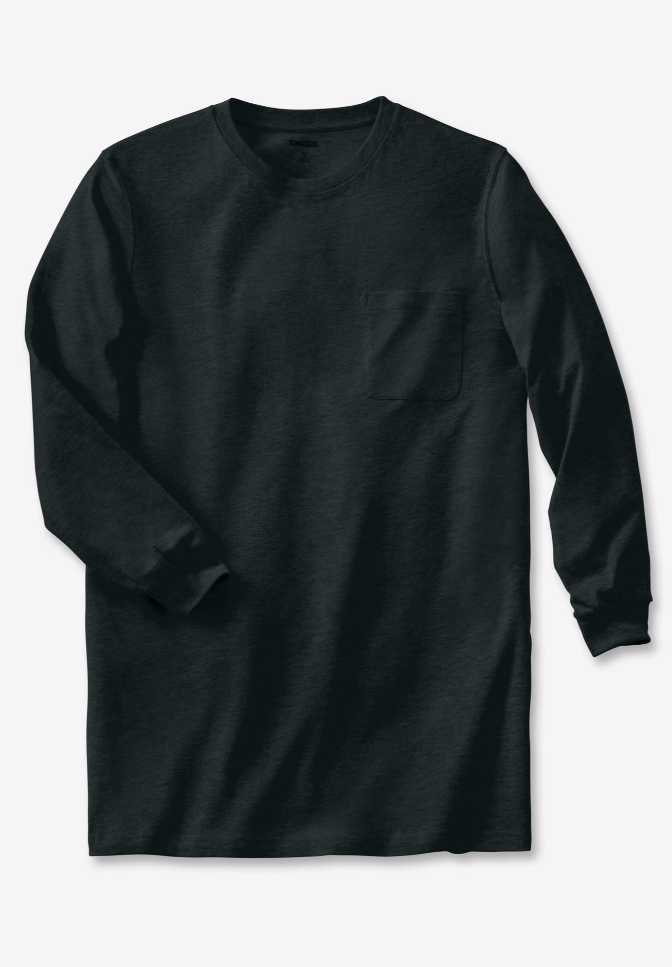 Shrink-Less Lightweight Longer-Length Long-Sleeve Crewneck Pocket Tee image number 0