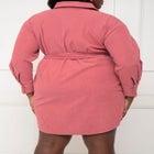 ELOQUII Elements Corduroy Shirt Dress image number null