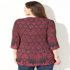 Velvet Trim Pleated Blouse image number null