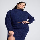 Overlap Front Lurex Sweater image number null