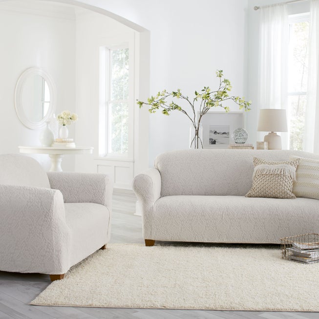 BH Studio Ikat Stretch Loveseat Slipcover image number 1