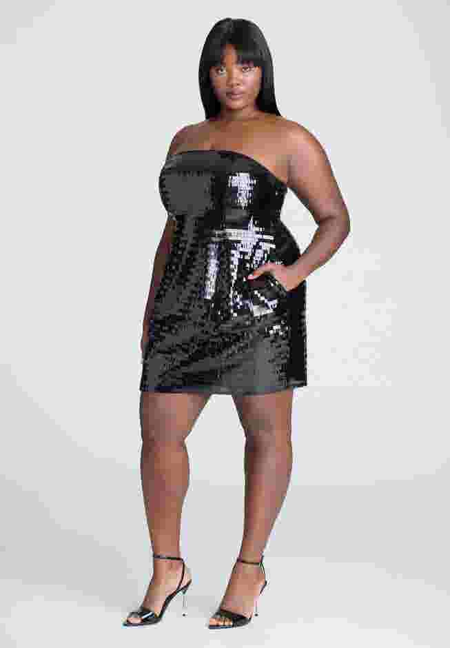 Sequin Flare Skirt Mini Dress image number 1