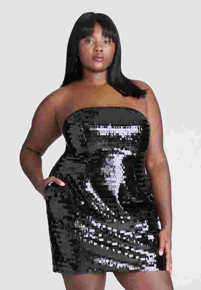 Sequin Flare Skirt Mini Dress image number 3