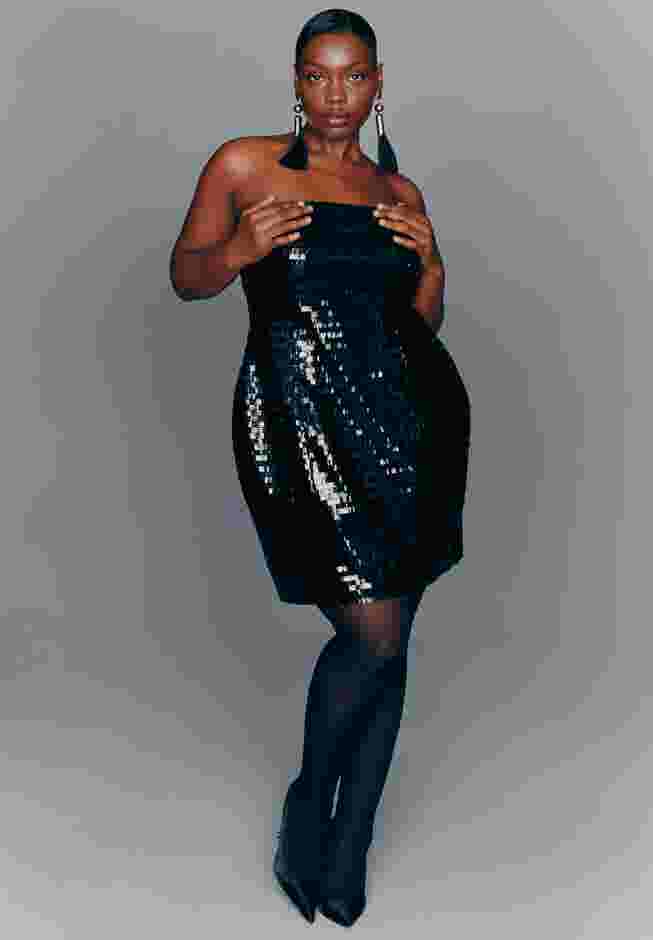 Sequin Flare Skirt Mini Dress image number 0