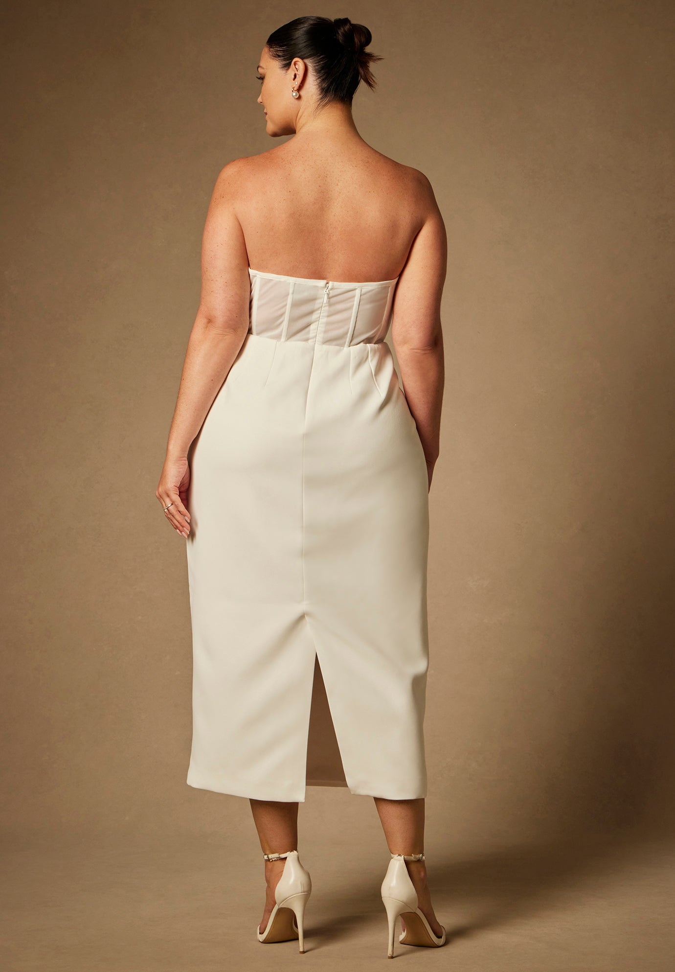 Bridal by ELOQUII Sheer Bodice Structured Dress image number 6