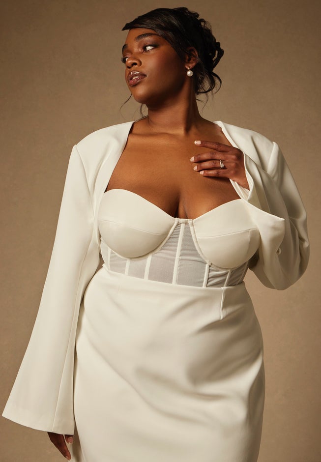 Bridal by ELOQUII Woven Jacket image number null