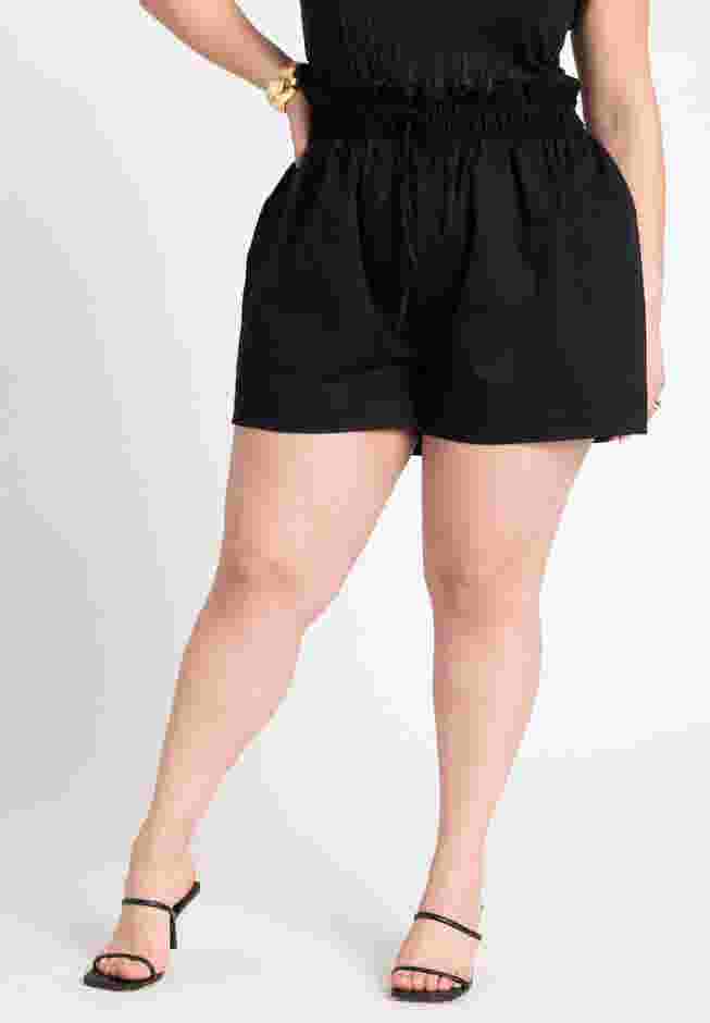Ruffle Waist Shorts With Tie image number 1