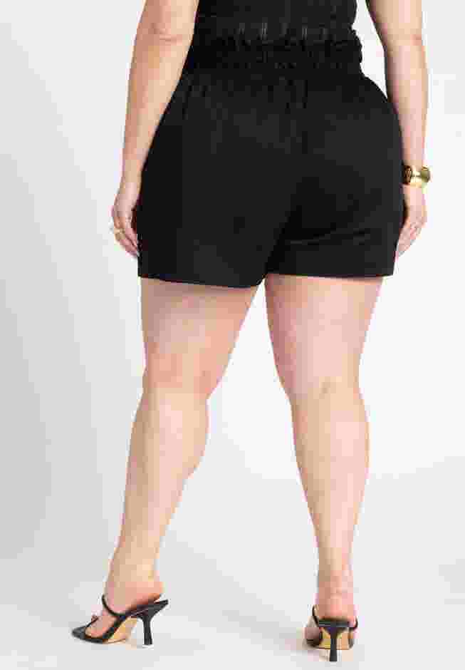Ruffle Waist Shorts With Tie image number 2