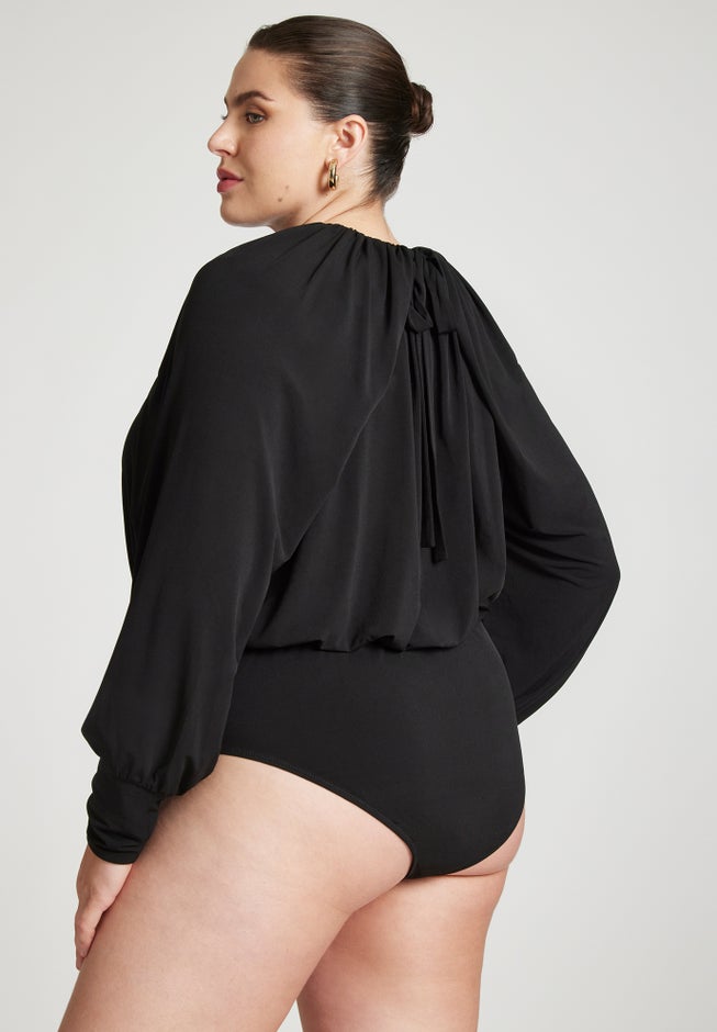 Draped Neckline Bodysuit image number null