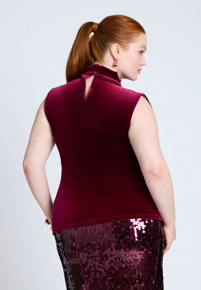 Funnel Neck Velvet Shell image number null