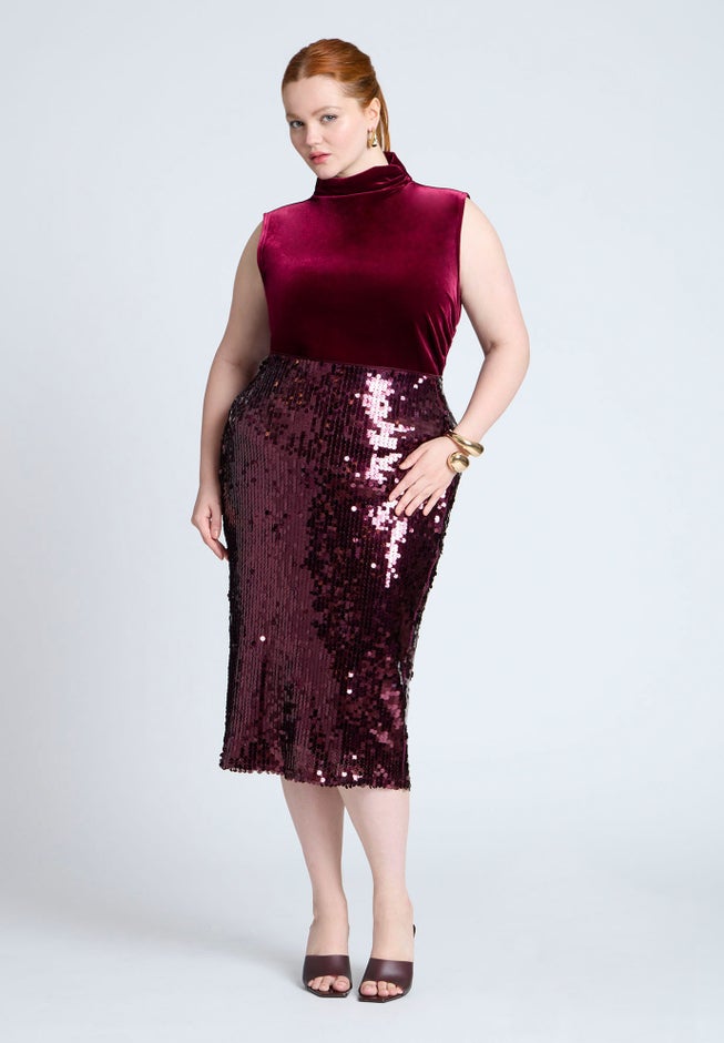 Funnel Neck Velvet Shell image number null