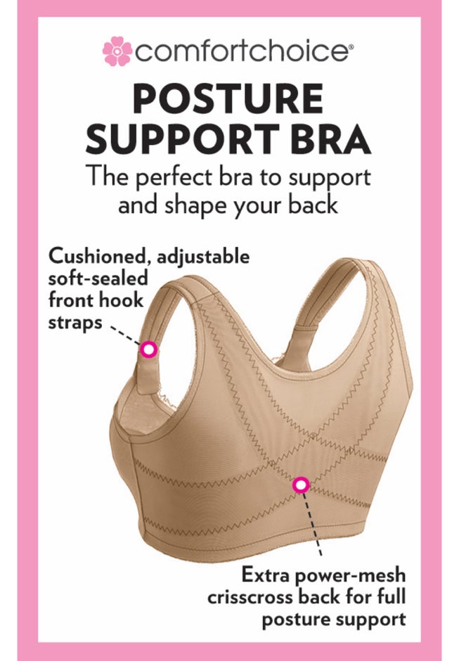 Front Close Wireless Posture Bra image number 3