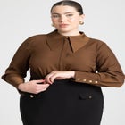Pointed Collar Button Up Shirt image number 1
