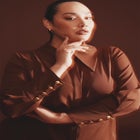 Pointed Collar Button Up Shirt image number 4