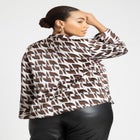 Ruffle Neckline Button Front Top image number null