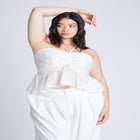 Shirred Halter Peplum Top image number null