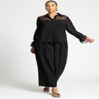 Lace Yoke Top With Ruffles image number null