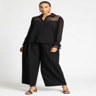 Lace Yoke Top With Ruffles image number null