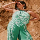 Printed Scarf Halter Top image number null