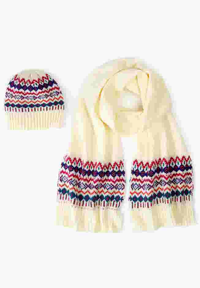 Fair Isle Hat & Scarf Set image number 1