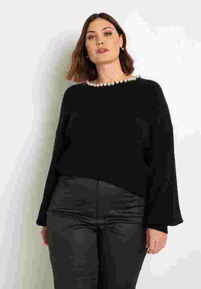 Pearl Neckline Sweater image number 0