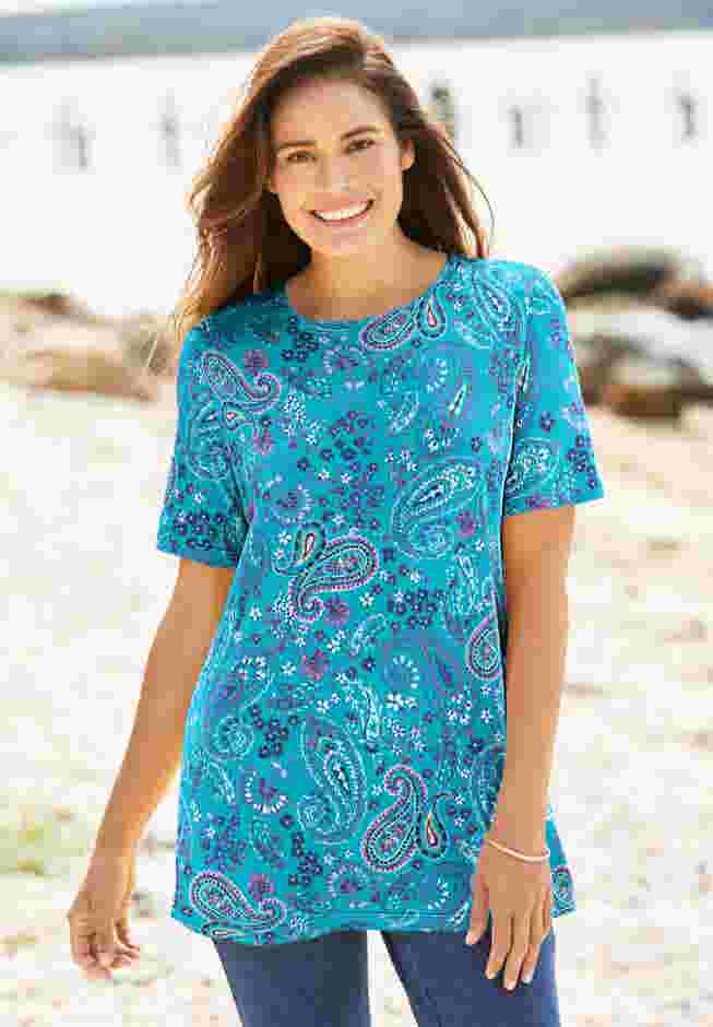 Perfect Printed Short-Sleeve Crewneck Tee image number 5