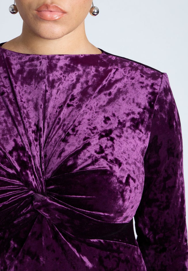 Twist Bodice Velvet Maxi Dress image number null