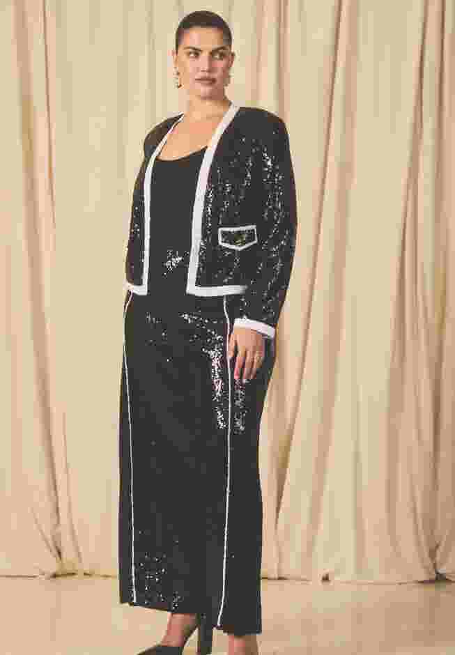 Sequin Trouser With Contrast Pleat image number 0
