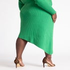 Asymmetrical Ribbed Knit Skirt image number null