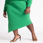 Asymmetrical Ribbed Knit Skirt image number null