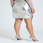 Metallic Faux Leather Skirt image number null
