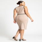 Sleeveless Piped Workwear Dress image number null