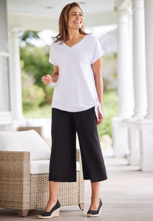 SIDE TIE KNIT TEE image number 7