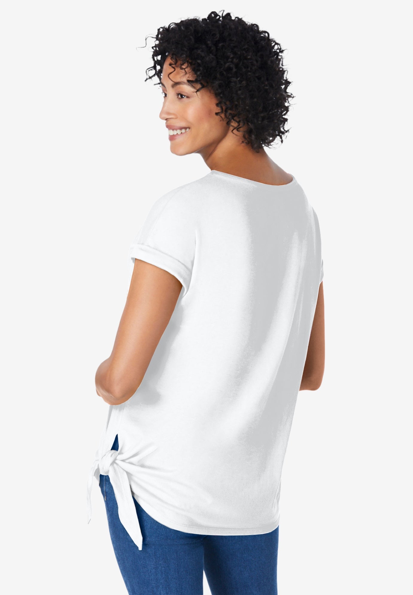 SIDE TIE KNIT TEE image number 1