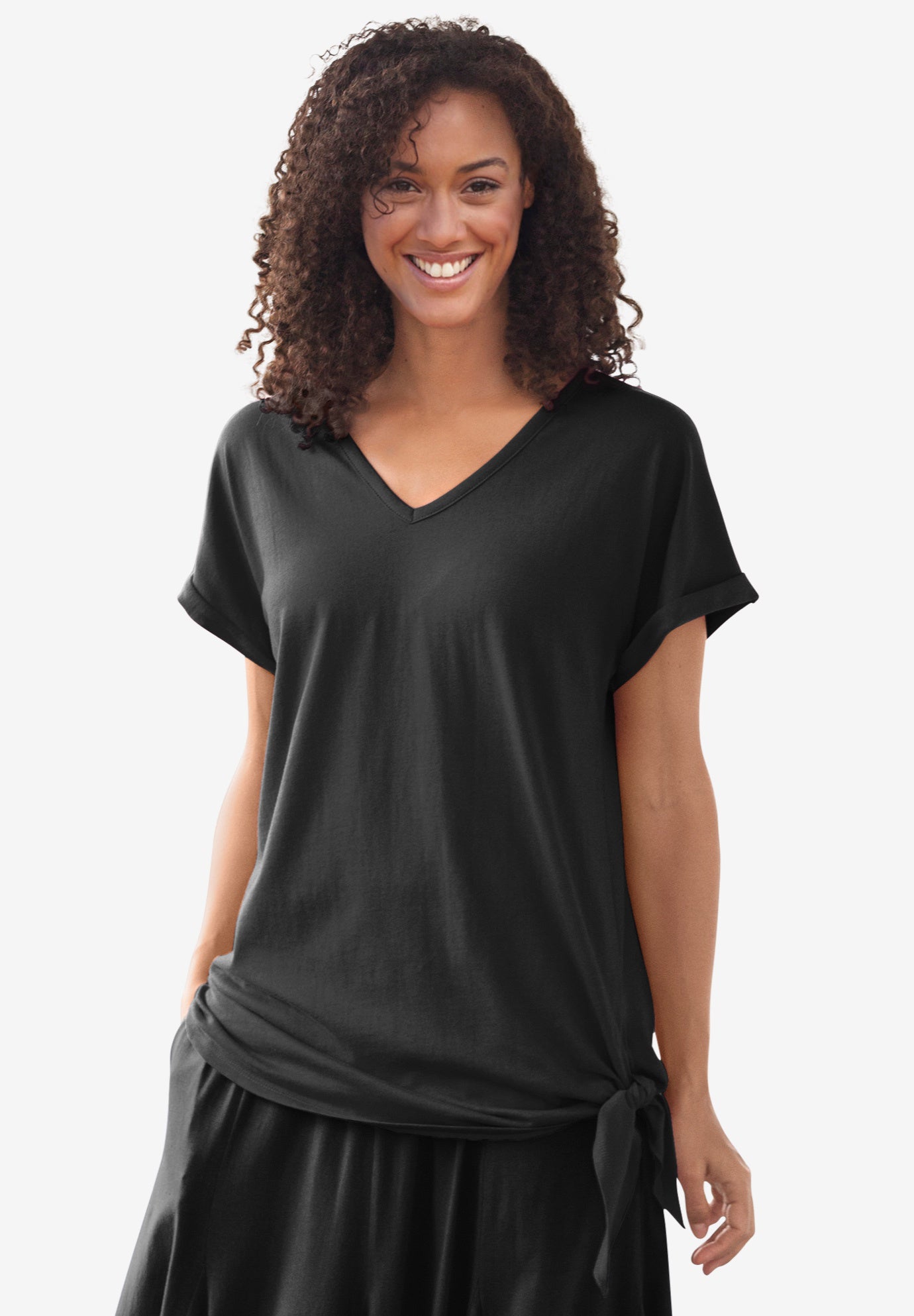 SIDE TIE KNIT TEE image number 0