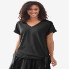 SIDE TIE KNIT TEE image number null